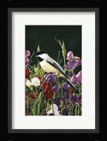 Sweet Peas And Chickadee Fine Art Print