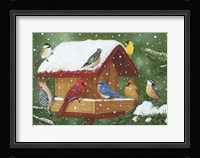 Backyard Birds, Holiday Treats Framed Print