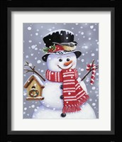 Snowman With Tophat Fine Art Print