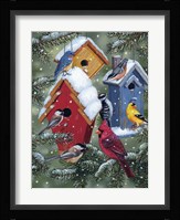Winter Birdhouses Fine Art Print