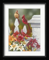 Lilies And Cardinals Fine Art Print