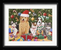 Puppies & Kittens Christmas Framed Print