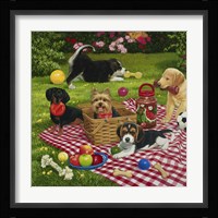 Puppy Picnic Framed Print