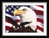 Eagle And Flag Fine Art Print