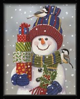 Snowman With Presents Fine Art Print