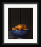 Ten Oranges in a Blue Bowl lo key Fine Art Print