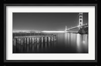 Golden Gate Pier and Stars BW Fine Art Print