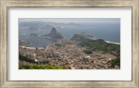 Elevated view of Botafogo neighborhood and Sugarloaf Mountain from Corcovado, Rio De Janeiro, Brazil Fine Art Print