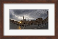 Basilica in the town square at sunset, St. Peter's Basilica, St. Peter's Square, Vatican City Fine Art Print