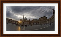 Basilica in the town square at sunset, St. Peter's Basilica, St. Peter's Square, Vatican City Fine Art Print