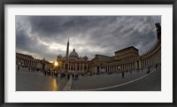Basilica in the town square at sunset, St. Peter's Basilica, St. Peter's Square, Vatican City Fine Art Print