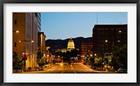 Utah State Capitol Building at Night, Salt Lake City, Utah Fine Art Print