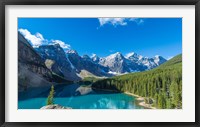Moraine Lake at Banff National Park in the Canadian Rockies near Lake Louise, Alberta, Canada Framed Print