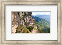 Monastery on mountain, Taktsang Monastery, Paro Valley, Paro District, Bhutan Fine Art Print