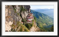 Monastery on mountain, Taktsang Monastery, Paro Valley, Paro District, Bhutan Fine Art Print