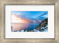 Sunset in Positano, Amalfi Coast, Italy Fine Art Print