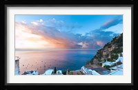 Sunset in Positano, Amalfi Coast, Italy Fine Art Print