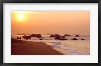 Sunset over the beach, Brignogan-Plage, Finistere, Brittany, France Fine Art Print