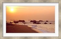 Sunset over the beach, Brignogan-Plage, Finistere, Brittany, France Fine Art Print