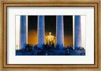 Tourists at Lincoln Memorial, Washington DC, USA Fine Art Print