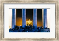 Tourists at Lincoln Memorial, Washington DC, USA Fine Art Print