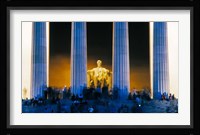 Tourists at Lincoln Memorial, Washington DC, USA Fine Art Print