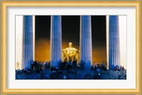 Tourists at Lincoln Memorial, Washington DC, USA Fine Art Print