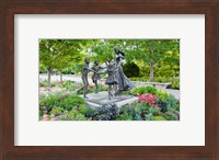 Bronze statue of mother and children, Temple Square, Salt Lake City, Utah, USA Fine Art Print
