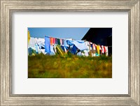 Laundry hanging on the line to dry, Michigan, USA Fine Art Print