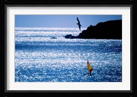 Windsurfer in the sea, Sint Maarten, Netherlands Antilles Fine Art Print