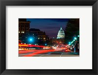 Traffic on the road with State Capitol Building in the background, Washington DC, USA Fine Art Print