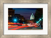 Traffic on the road with State Capitol Building in the background, Washington DC, USA Fine Art Print