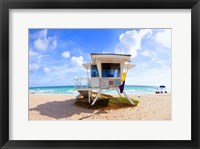 Lifeguard hut on the beach, Fort Lauderdale, Florida, USA Fine Art Print
