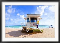 Lifeguard hut on the beach, Fort Lauderdale, Florida, USA Fine Art Print