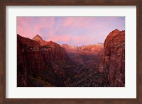 Zion Canyon at sunset, Zion National Park, Springdale, Utah, USA Fine Art Print
