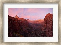 Zion Canyon at sunset, Zion National Park, Springdale, Utah, USA Fine Art Print