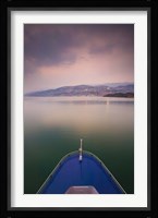 Wushan Town viewed from the Yangtze River Cruise Ship at Dusk, Yangtze River, Chongqing Province, China Fine Art Print