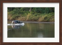 Sports utility vehicle crossing a river, Ora River, Playa Carrillo, Guanacaste, Costa Rica Fine Art Print
