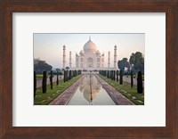 Reflection of a mausoleum in water, Taj Mahal, Agra, Uttar Pradesh, India Fine Art Print