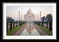 Reflection of a mausoleum in water, Taj Mahal, Agra, Uttar Pradesh, India Fine Art Print