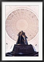 Statue of Thomas Jefferson in a memorial, Jefferson Memorial, Washington DC, USA Framed Print