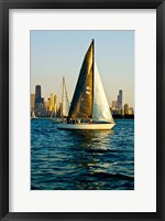 Sailboat in a lake, Lake Michigan, Chicago, Cook County, Illinois, USA Fine Art Print