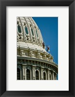 Workers on a government building dome, State Capitol Building, Washington DC, USA Fine Art Print