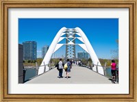 People strolling on Humber Bay Arch Bridge, Toronto, Ontario, Canada Fine Art Print