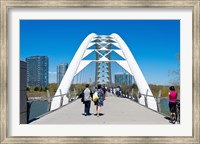 People strolling on Humber Bay Arch Bridge, Toronto, Ontario, Canada Fine Art Print