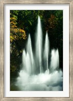 Waterfall in a garden, Butchart Gardens, Victoria, Vancouver Island, British Columbia, Canada Fine Art Print