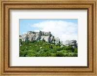 Low angle view of a ruined town on a rock outcrop, Les Baux-de-Provence, Bouches-Du-Rhone, Provence-Alpes-Cote d'Azur, France Fine Art Print