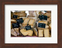 Cheese for sale at a market stall, Lourmarin, Vaucluse, Provence-Alpes-Cote d'Azur, France Fine Art Print