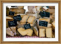 Cheese for sale at a market stall, Lourmarin, Vaucluse, Provence-Alpes-Cote d'Azur, France Fine Art Print