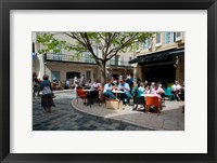Tourists at sidewalk cafes, Lourmarin, Vaucluse, Provence-Alpes-Cote d'Azur, France Fine Art Print